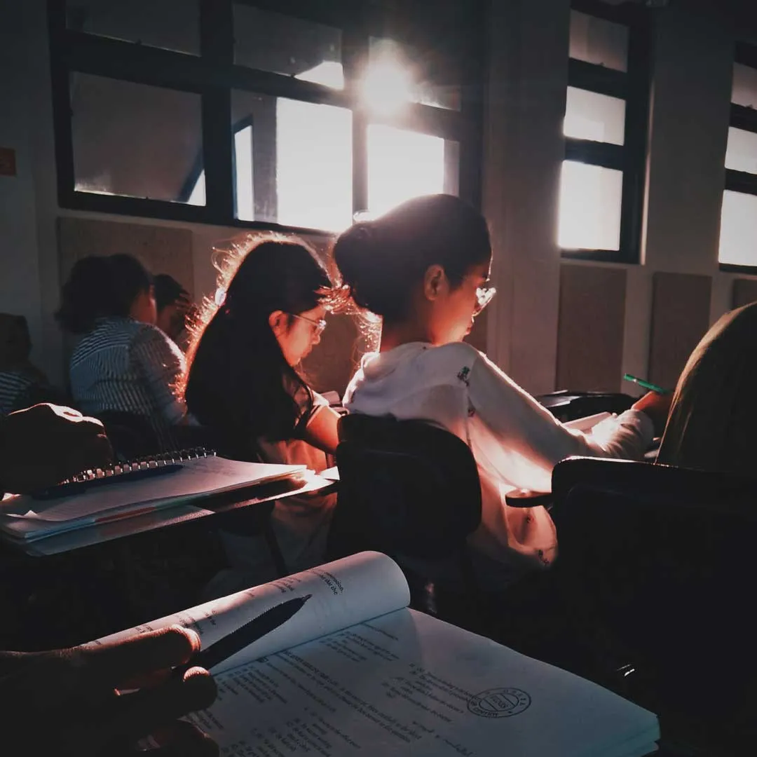 Students in a class room